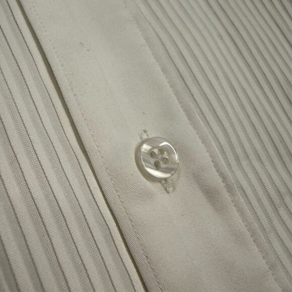 MD Bespoke Tuxedo Shirt White Dress Shirt Custom French Cuff Cotton 16 1/2 Large - Picture 4 of 7
